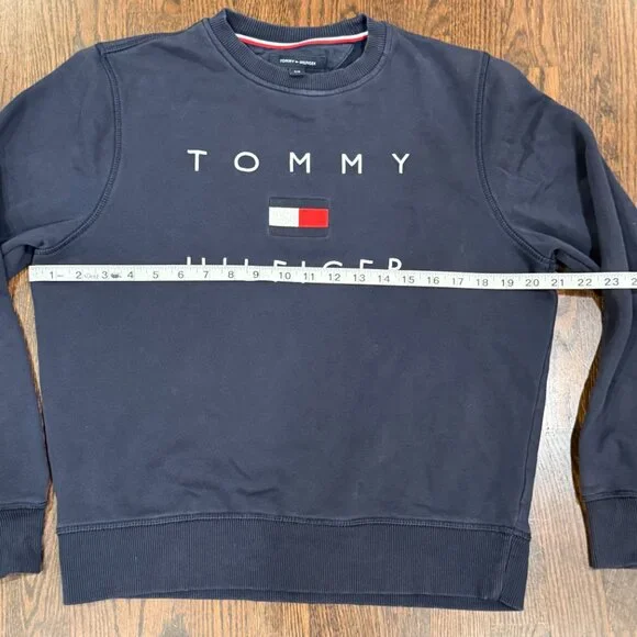 Tommy Hilfiger Blue Pullover Crew Sweatshirt - Women’s Size Small - Picture 8 of 10